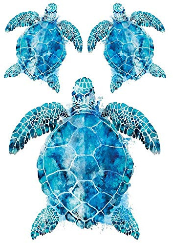 Ideen mit Herz Color Bügeltransfers, DIN A4, filigran ohne Hintergund | Textilien wie T-Shirts & Taschen mit Bügelmotiven verzieren | Bilder schnell & einfach aufbügeln | Textildesign (Schildkröten)