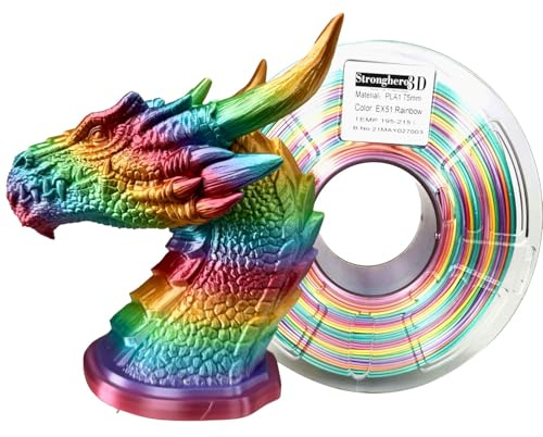 Stronghero3D PLA 3D-Drucker-Filament, 1,75 mm, EX51 Regenbogen, 1 kg für Ender3