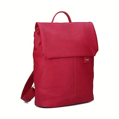 Zwei Damen City-Rucksack Mademoiselle.M MR13 Tagesrucksack 7 Liter, gepolstertes Laptopfach, Magnet-Verschlussklappe, Hauptfach mit Reißverschluss, Rückenpolsterung, klassisch-elegant (lipstick)