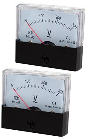 Ruilogod AC 0~300V Classe 2.5 Voltmètre analogique Volt panneau compteur MU-45 2 pièces