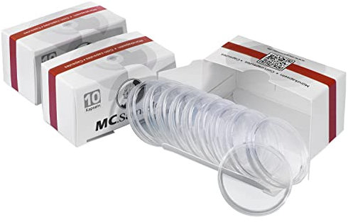 MC.Sammler 30 Stück Münzkapseln für 10 Euro, 20 Euro, 25 Euro, 10 DM Münzen | Kapseln 32,5mm | Silbermünzen Sondermünzen Sammlermünzen Gedenkmünzen |