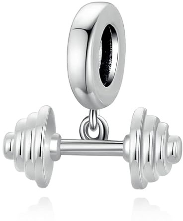 Charm Gym Vikt Body Building Hantelstång i 925 silver - Les Folies för Pandora
