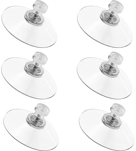 PLABBDPL Ventosa,6Pcs 40mm con Dado M4 Ventose Plastica per Vetro in Bagno Cucina Ganci con Ventosa Trasparente per Parasole Auto e Appendere Piccoli Oggetti