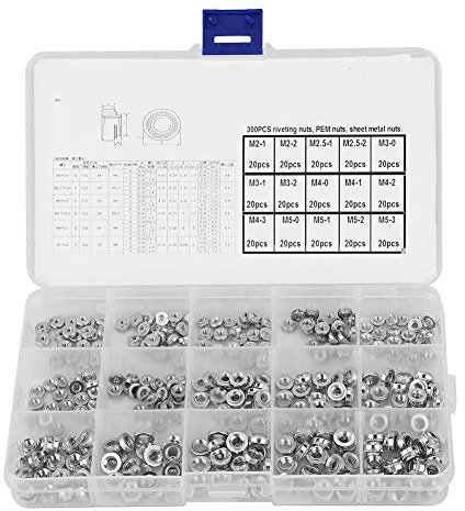 300pcs Écrous Pression Rivetage Écrous À Sertir Multifonctionnel Durable Presse Rivetage Écrou Fixations Écrous à sertir sous pression Écrous pour rivetage