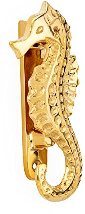 NKlaus Maritim Türklopfer Seepferdchen aus Messing 6x14cm Türdekoration Klingelersatz 11756