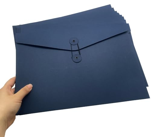 10 Stück Dokumententasche A5 Kraftpapier Aktentasche Aktenordner Ordnungsmappe Verdickt Umschläge Organisation mit Externe Taste Wickeldichtung Design Klein Kraft-Umschlag für Büro Schule Zuhause