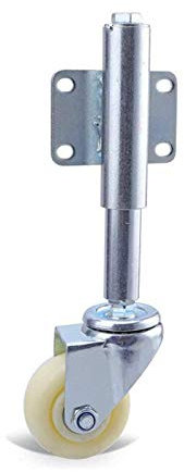 5 Nylon-Torrad, federbelastete Lenkrolle, Stoßdämpfung, Türrollen, Hochleistungsrollen für Möbel, für Holz- oder Metalltore, höhenverstellbar 30/60 mm, Tragkraft 220 lbs (Bremse6, Bremse 60