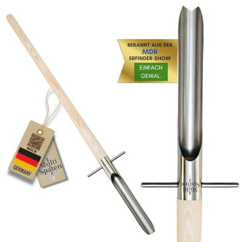 7in1 Multispaten Der Unkrautstecher mit langem Stiel 115cm [Made IN Germany] Löwenzahnstecher zum entfernen der kompletten Unkraut Wurzel [RÜCKENSCHONENDES & SEHR STABILES Unkraut entferner Gerät]