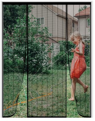 LXHFSH Moustiquaire Porte Magnétique 200x230cm Moustiquaire Aimantée Double Ouverture Latérale, Rideau Anti-Moustique, Fermeture Automatique, Rideau Anti Insecte Mouche, pour Couloirs Patio
