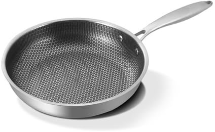 HYPIQQ Fry Pans Nonstick 12 Inch Frying Pan Woks & Stir-Fry Pans Nonstick Omelette Pan Egg Pans Nonstick Pans without Teflon Skillet,10in
