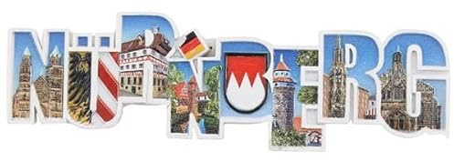 Ciffre Kühlschrankmagnet Magnet Nürnberg Schriftzug Polyresin Fotodruck Handbemalt Franken Deutschland