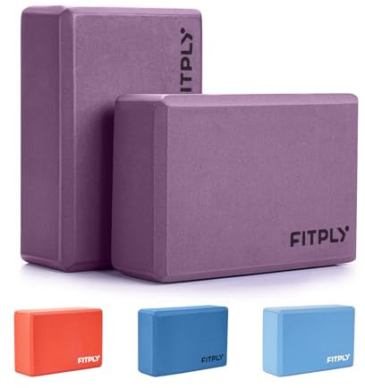 Fitply Yoga Blocks 2 Pack - Non-Slip Yoga Brick & Foam Blocks Yoga Set, High-Density Pilates Block for Stretching, Meditation, and Exercise Blocks Foam, Ideal for Deep Poses