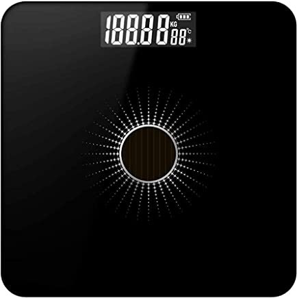 CBDOZP Balance numérique de Poids et de Graisse corporelle, Balance corporelle Solaire au Sol, électronique Intelligente, LED numérique pour Salle de Bain