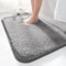 LUOJINYI Alfombra de Baño de 40 cm x 60 cm, Antideslizante, Suave y Absorbente de Agua, Microfibra, Gris Oscuro