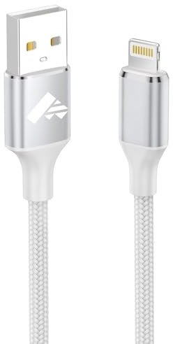 Aioneus Cable Cargador iPhone 2M Cable iPhone Carga Rápida [Apple MFi Certificado] Nylon Trenzado USB Cable Lightning para iPhone 14/13/12/11 Pro Max/XS/8/7/6/5/SE, iPad