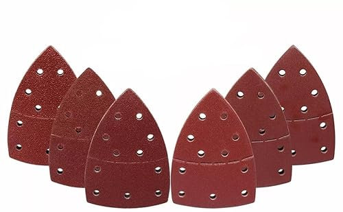 40 x Sanding Sheets Hook and Loop Mouse Sanding Pads Sander Paper, 11 Holes Hook Sheet Sanding Sheets 40/80/120/180 Grits Sandpaper for Detail Sander For Black and Decker