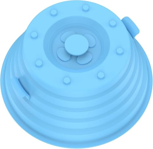 Mikrowellen Abdeckung Silikon Microwellenabdeckungen Faltbare Mikrowellenhaube mit Magnet Abdeckhaube Mikrowelle Lebensmittel Mikrowelle Abdeckhaube zum Abdecken der Speisen Mikrowellendeckel (Blau)