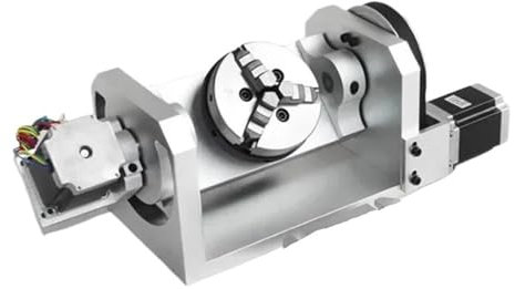 AMEHRU CNC Machine 4th 5th Rotary Axis 100mm 3 Jaw Chuck Rotation Axis for Milling Machine(With chuck)