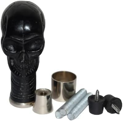Gehstock-Griff, schwarzer Totenkopf, dekorativer Gehstockkopf mit Hardware-Kit, Gothic-Stil