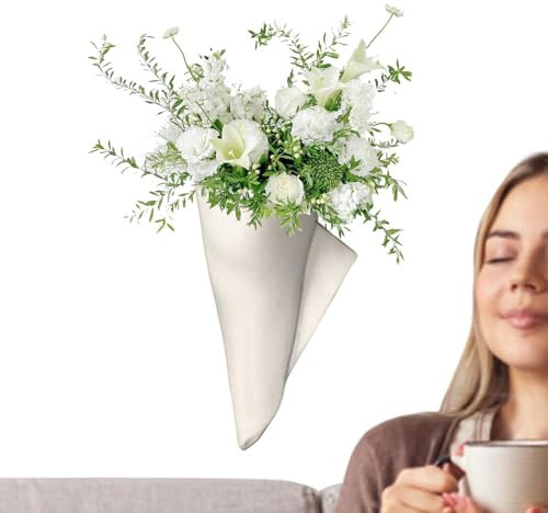 Wandvasen für Blumen, wandmontierte Blumenvasen, minimalistische Blumenbehälter, Übertopf für künstliche Blumen, Kunstpflanzen, Wasserpflanzen