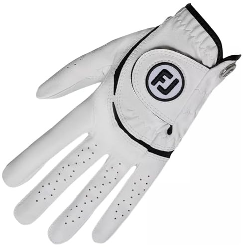 Footjoy Golfhandschuh für Linke Hand (für Rechtshänder-Golfer), Weiß/Schwarz, M
