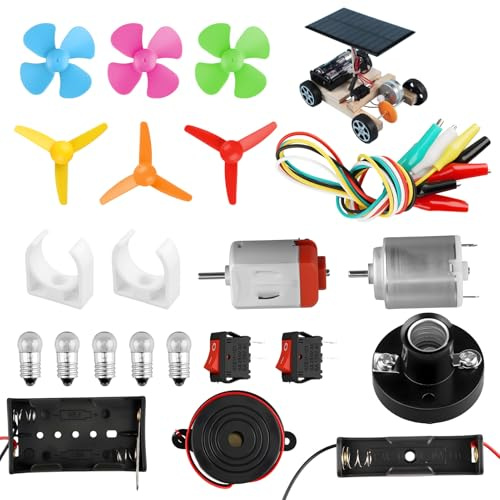 26PCS Electric Circuit Kit DIY STEM DC Motor Science Experiment Set | 26PCS Complete Kit, DIY Circuit Projects, DC Motor Included, Hands-On STEM Learning, Easy Assembly, Includes Storage Bag