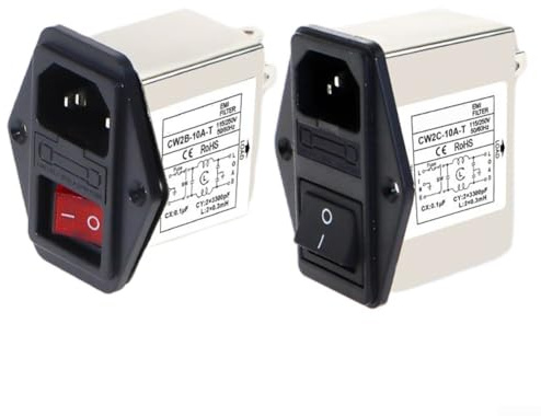 Filter mit IEC-Buchse und Sicherheitsschalter, ausgelegt für effiziente Stromübertragung (CW2C-3A-T)