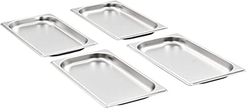 Sophrelle Contenitori Gastronorm 12 pz GN 1/3 20 mm in Acciaio Inox Argento,50892