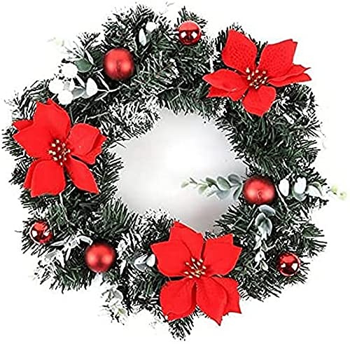 julgirlander, Julkrans med batteridriven LED-ljusslinga Ytterdörr Hängande Garland Holiday Home Decor