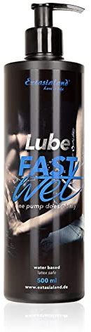 Extasialand Lube Fastwet Gleitgel 500 ml auf Wasserbasis Massagegel mit schlauem Pumpverschluss Gleitmittel