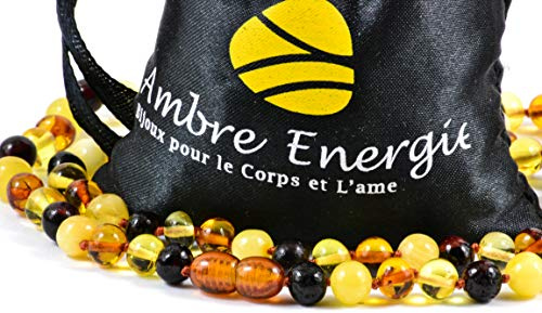 AmberJewellery Bernstein Halsketten für Erwachsene – 50 cm – Damen/Herren – handgefertigt aus zertifizierten baltischen Bernsteinperlen