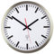 Eurotime Orologio da parete radiocomandato, 40 cm, cassa in acciaio inox, argento, vero vetro, quadrante stazione ferroviaria, cambio orario automatico, orologio da parete per soggiorno o ufficio,