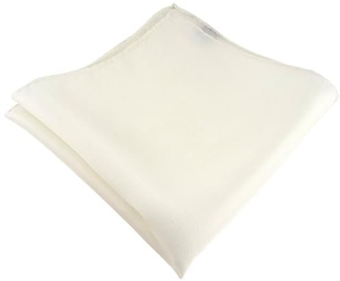 TigerTie Designer Einstecktuch handrolliert creme einfarbig Uni
