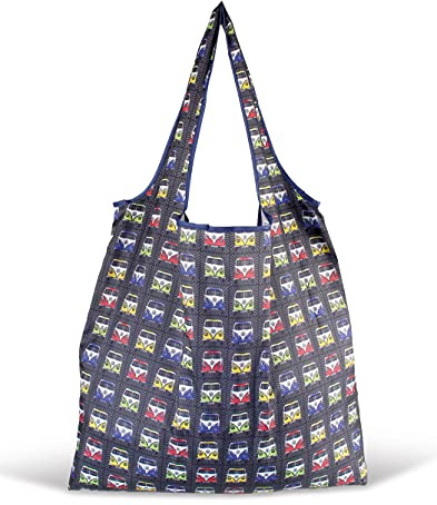 BRISA VW Collection – Volkswagen stor shoppingväska, färgglad, Polyester, VW T1 buss