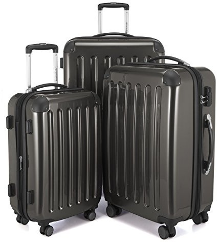 Hauptstadtkoffer Alex 3-Piece Suitcase Set – Cabin Suitcase 55 cm, Medium Suitcase 65 cm & Large Travel Suitcase 75 cm, ABS+PC Hard Shell, Combination Lock, Graphite