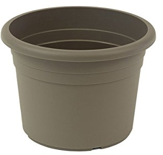greemotion Pflanzkübel Fiona, UV-Beständiger Blumentopf aus Kunststoff, Pflanzgefäß mit Bodenlöchern, Volumen ca. 96 l, ca. Ø 70 x H 49,5 cm, Taupe | Aus robustem Kunststoff mit Bodenlöchern für guten Wasserablauf, zum Bepflanzen auf Balkon, Terrasse und drinnen