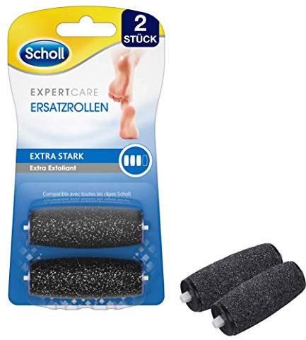 Scholl Expert care Wet & Dry Ersatzrollen Ultra Stark – Nachfüller für die elektrischen Hornhautentferner von Scholl – Mit Diamantpartikeln – 2 Rollen, Schwarz