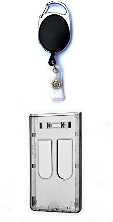 1x Ausweisset Ausweis-Set Ausweisjojo Ausweiszipper Ausweishalter oval + Kartenhülle Daumenschub 2 KARTEN Ausweishülle Transparent vertikal