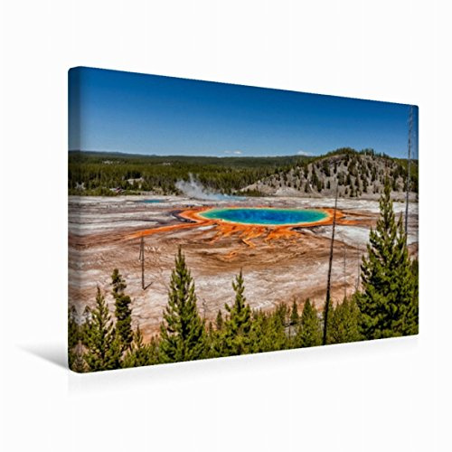 CALVENDO Toile de qualité supérieure en Tissu 45 cm x 30 cm Paysage Grand Prismatic Spring Yellowstone Parc National Wyoming | Image sur châssis sur véritable Toile imprimée sur Toile véritable