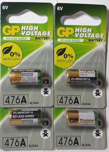 GP Alkaline Batteries 476A 4LR44 476AF-2C1 6V HIGH VOLTAGE 1PACK X 4PCS