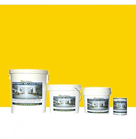 MATPRO - Peinture Laque Epoxy Sol & Mur - Sans Solvant, Auto-Lissant - pour Supports Intérieurs Horizontaux, Travaux Neufs/Réparation - Miroir Jaune - 10Kg
