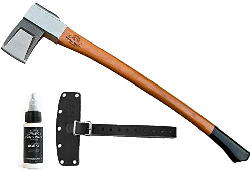 1844 Helko Werk Germany Vario Splitting Axe - German Made Midsize Splitter Axe for Splitting Wood and Splitting firewood - Head 4.5 lbs, Handle 30 in. (Medium Splitting Axe) #10059