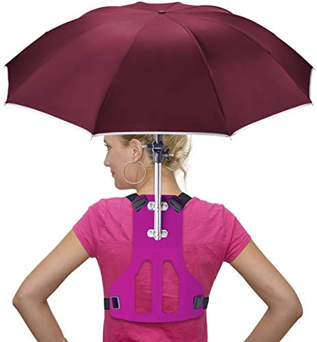 Primo Supply, Tragbarer, freihändiger Sonnen-/Regenschirm für Outdoor, zum Angeln, Laufen, Joggen, spendet Schatten, vermeidet heiße Nachmittage im Freien, kein Sonnenbrand durch UV-Strahlen