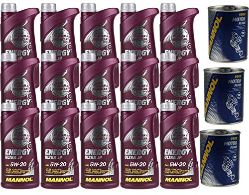 15L Motoröl MANNOL Energy Ultra JP 5W-20 3x MANNOL Motor Flush ADDITIV