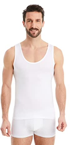 FINN Camiseta de Tirantes Business para Hombre - Camiseta Interior de Tejido Original Lenzing® Modal - la Camiseta sin Mangas Debajo de Camisas y Trajes Blanco L
