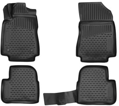 OMAC Gummimatten Fußmatten kompatibel mit Citroen C3 2016-2024 TPE Automatten Schwarz 4X