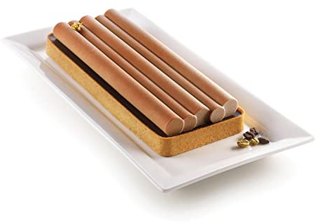 silikomart | Kit Tarte BAMBOO, Kit composition 1 Anneau microperforé en Tplus+, 1 Moule en Silicone, Tarte Decor, 250 x 90 mm - 265 x 105 mm, h 20 mm, Made in Italy | 1 Anneau microperforé en Tplus+, 1 Moule en Silicone, Decor, h 20 mm, Made in Italy