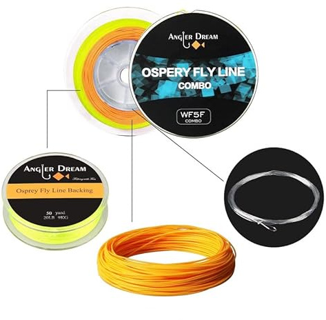 ANGLER DREAM Fliegenfischschnur mit geflochtener Rückseite, konisch, Vorspannung, 3, 5, 8 WT