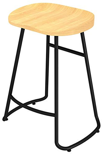 HXSM Holz Barhocker Küchenstuhl Tresenhocker Vintage Industrial Bistrohocker Leichte Barstuhl Metallfuß Hocker Mit Fußstütze 45cm 55cm 65cm 75cm