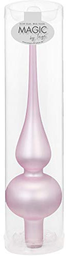 Inge-glas Christbaumspitzen 26cm | Weihnachtsbaumspitzen matt glänzend Baumspitze Spitze Christbaumschmuck (Pink Blush rosa matt)